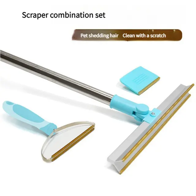 Pet Hair Removal Tool Set -Multi-Purpose Sweeper with Scraper and Handheld Fur Remover…