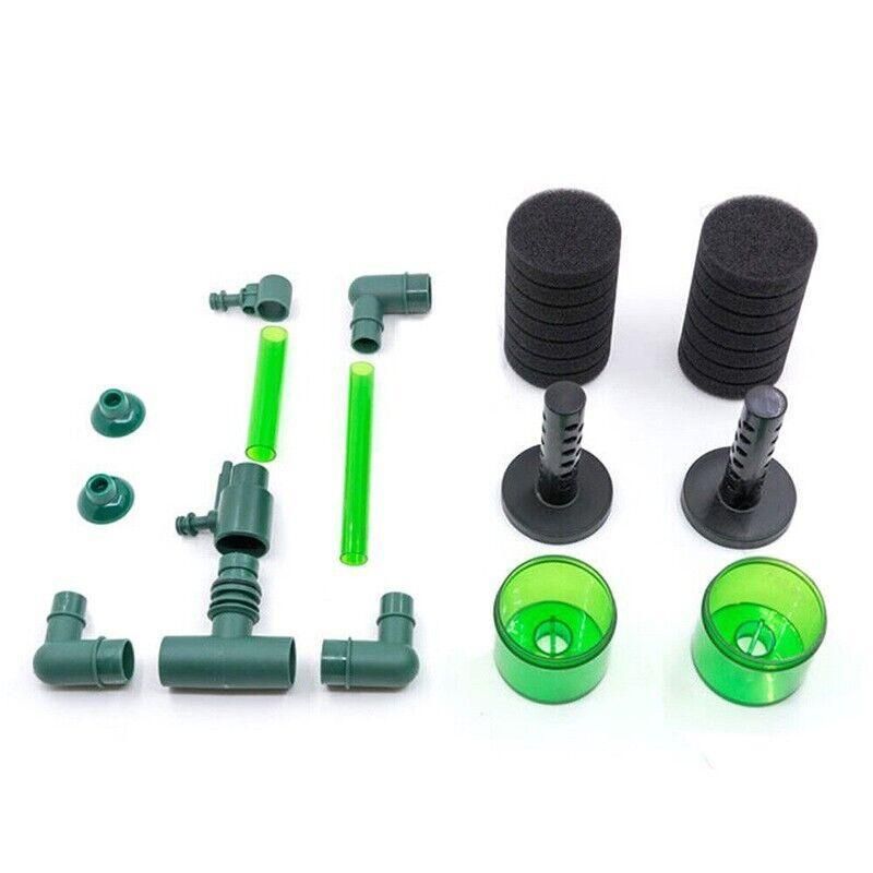 Double Head Aquarium Sponge Filter with Bio Media Box for Shrimp Breeding Tanks image 13