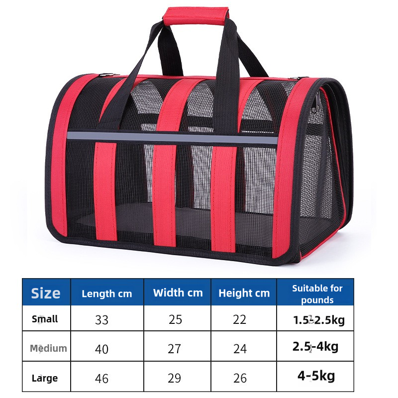 Size L Blue And White Foldable Pet Carrier Bag - Lightweight image 9