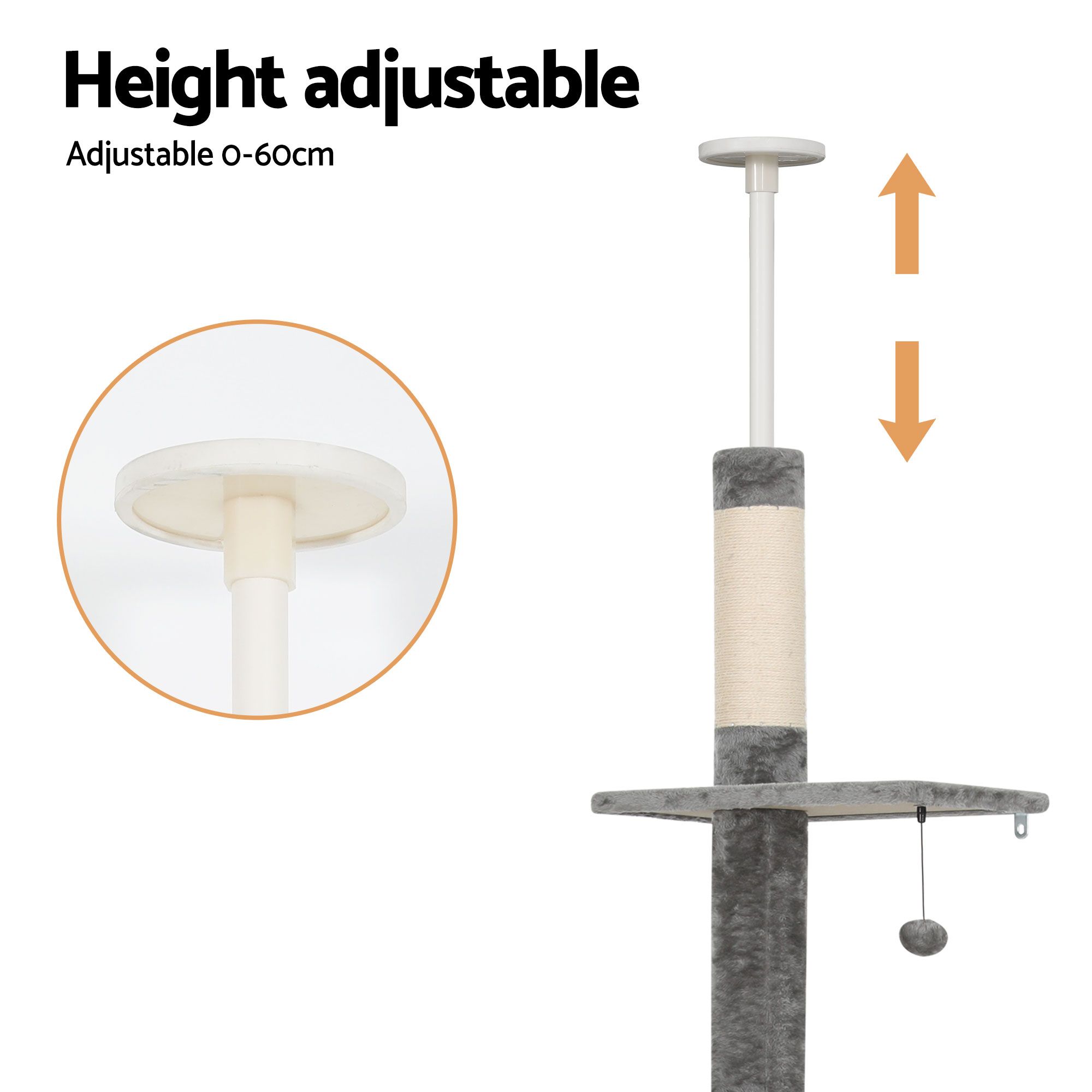 i.Pet Cat Tree 290cm Tower Scratching Post Scratcher Floor to Ceiling Cats Bed image 5