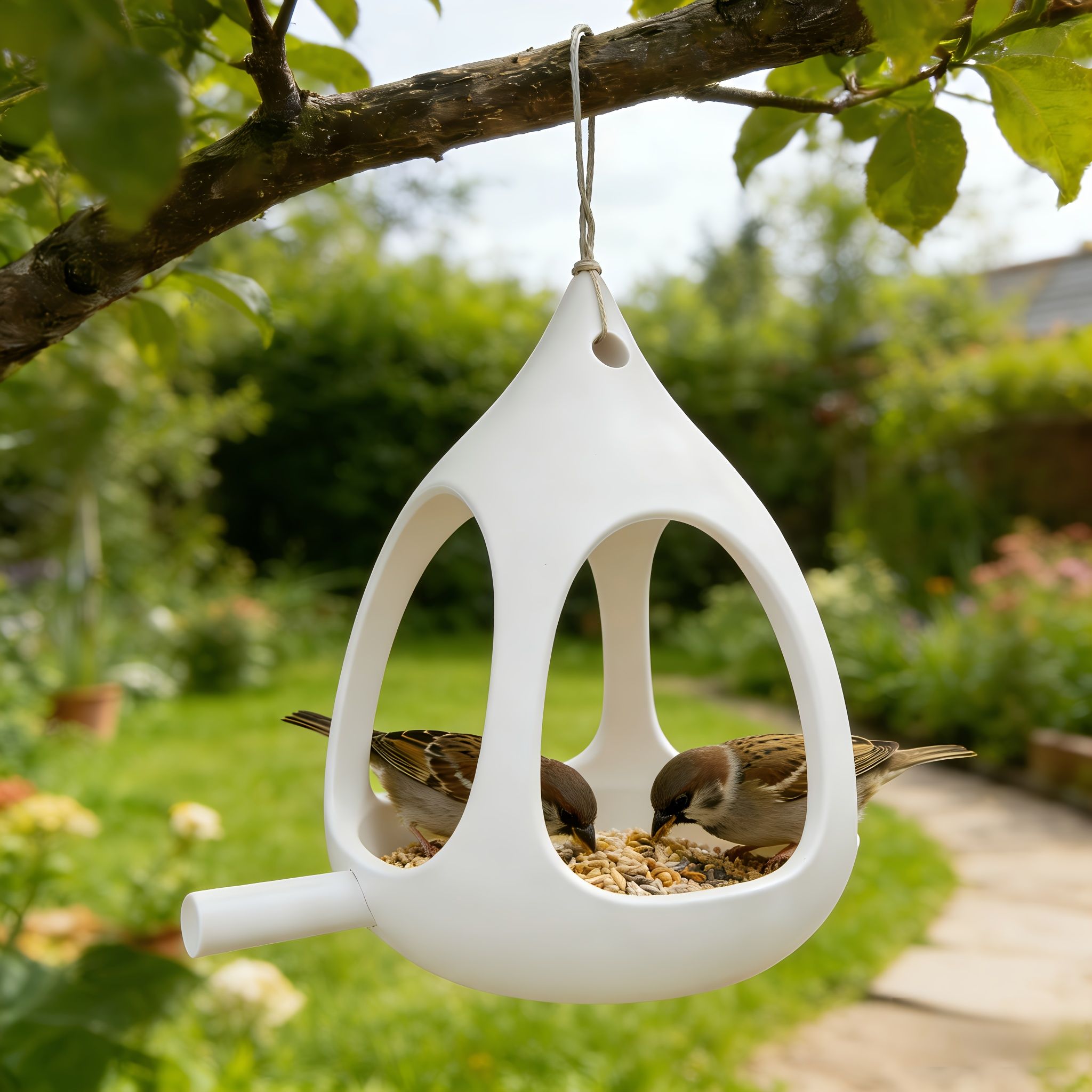 Compact Spherical Bird Feeder with Drainage Holes image 2