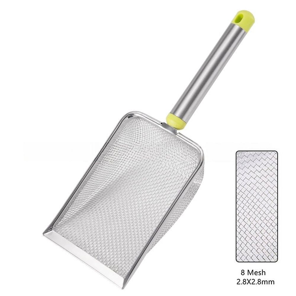 Stainless Steel Fine Mesh Cat Litter Scoop Easy To Clean Non-Stick Shovel For Reptiles…