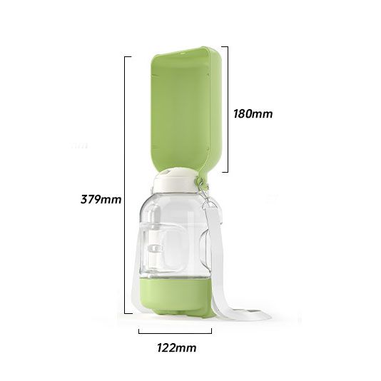 Green 2 in 1 Portable Dog Water Bottle and Food Container - 1100ml Travel Pet Water… image 5