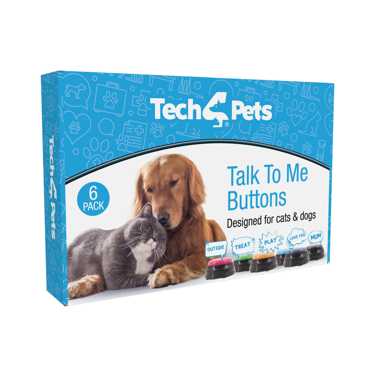 Tech4Pets 6-Pack Talking Buttons for Interactive Pet Communication image 7