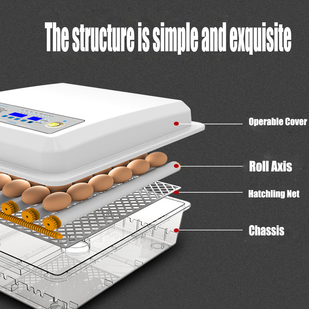 64 Egg Incubator Fully Automatic Digital Thermostat Chicken Eggs Poultry image 2