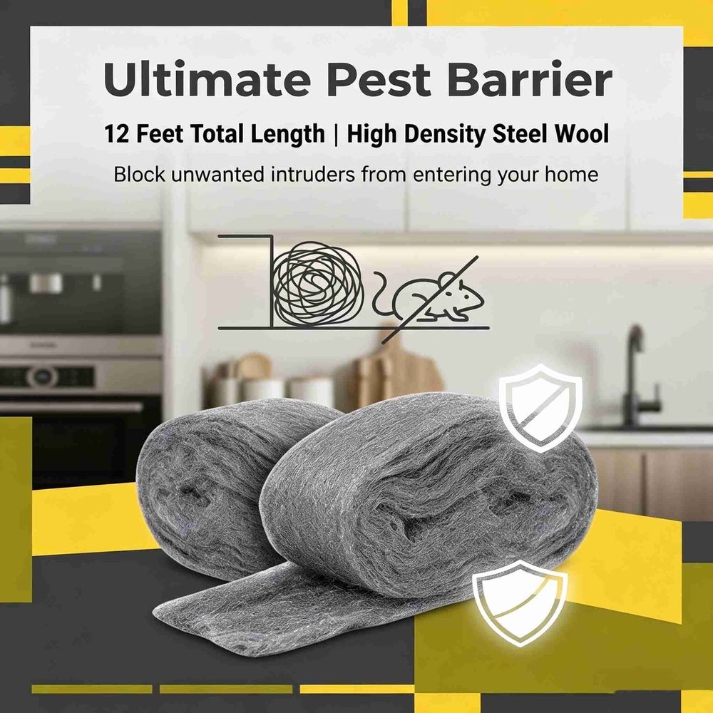 1 Roll Steel Wool for Mice Control 3in ×13 ft Steel Wool image 4