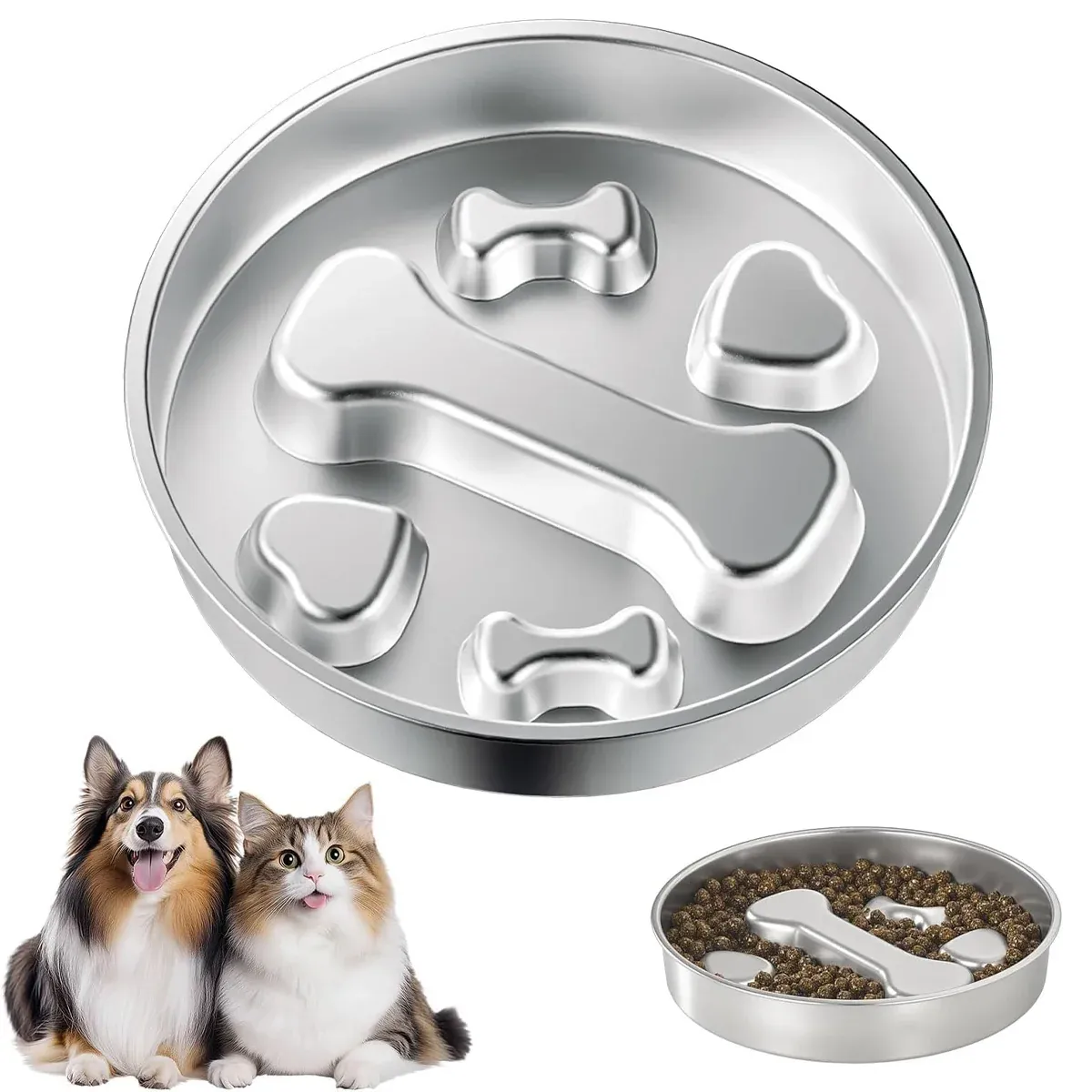Large Capacity Stainless Steel Pet Slow Feeder Bowl Non-Slip Anti-Spill Durable image 10