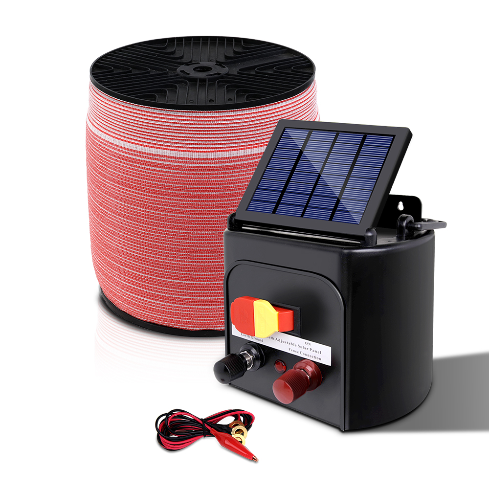 Giantz Fence Energiser 5KM Solar Powered Electric 2000M Poly Tape image 3