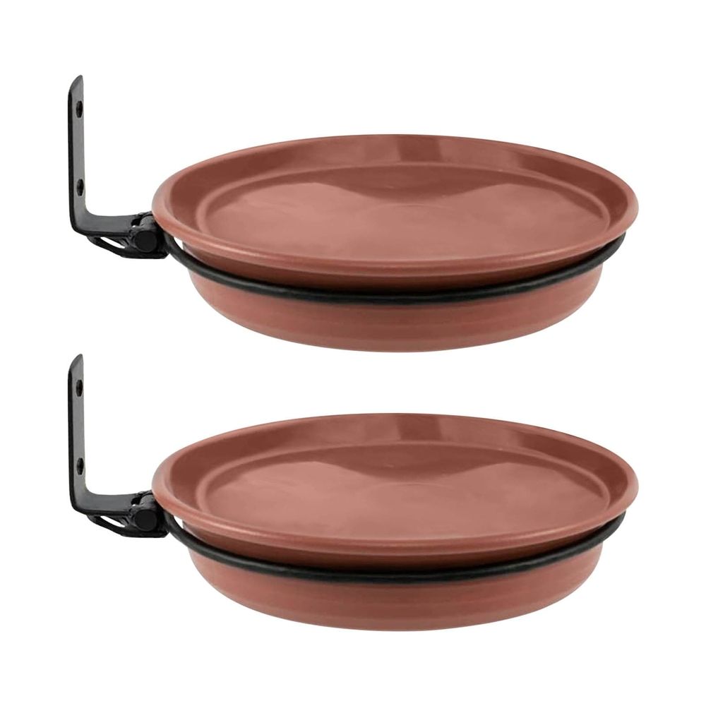 Fence Bird Feeders Tray 2pcs Tree Mounted Wild Bird Bath