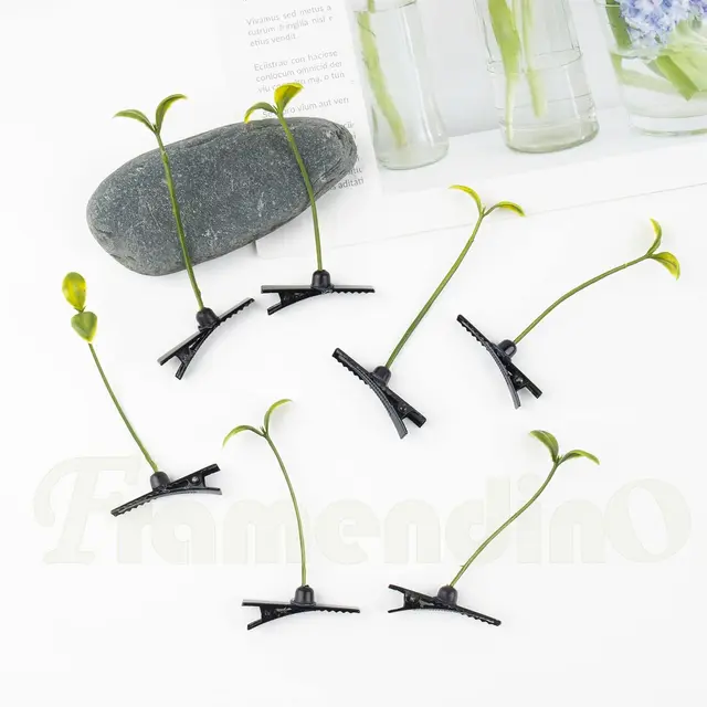 28pcs Bean Sprout Hair Clips Funny Plant Hairpins Flower Plant Hair Clips Grass Hair…