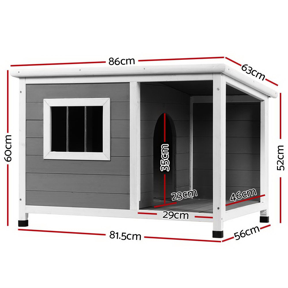 i.Pet Dog Kennel House Large Wooden Outdoor Pet Kennels Indoor Puppy Cabin Log image 2