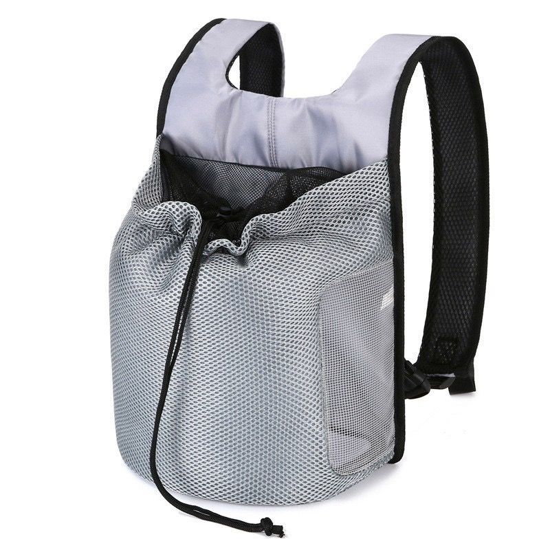 Ventilated Pet Carrier Backpack for Cats and Small Dogs, Grey, L/Small