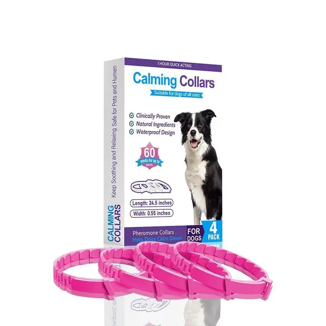 4 Pack Pink Dog Calming Collar 62cm