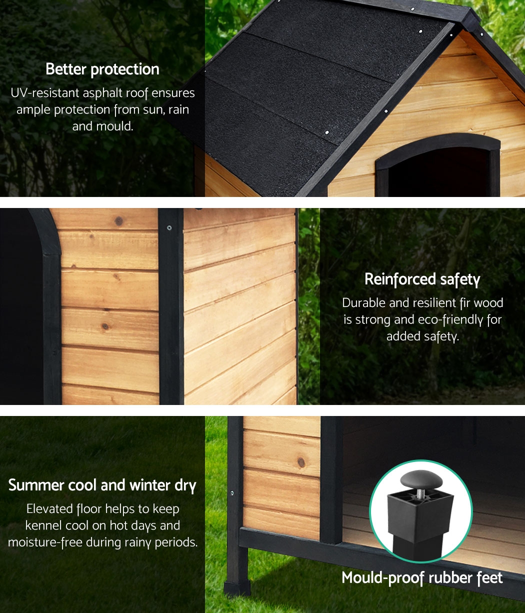 i.Pet Dog Kennel Extra Large Wooden Outdoor House Pet Puppy House XL Crate Cabin… image 4