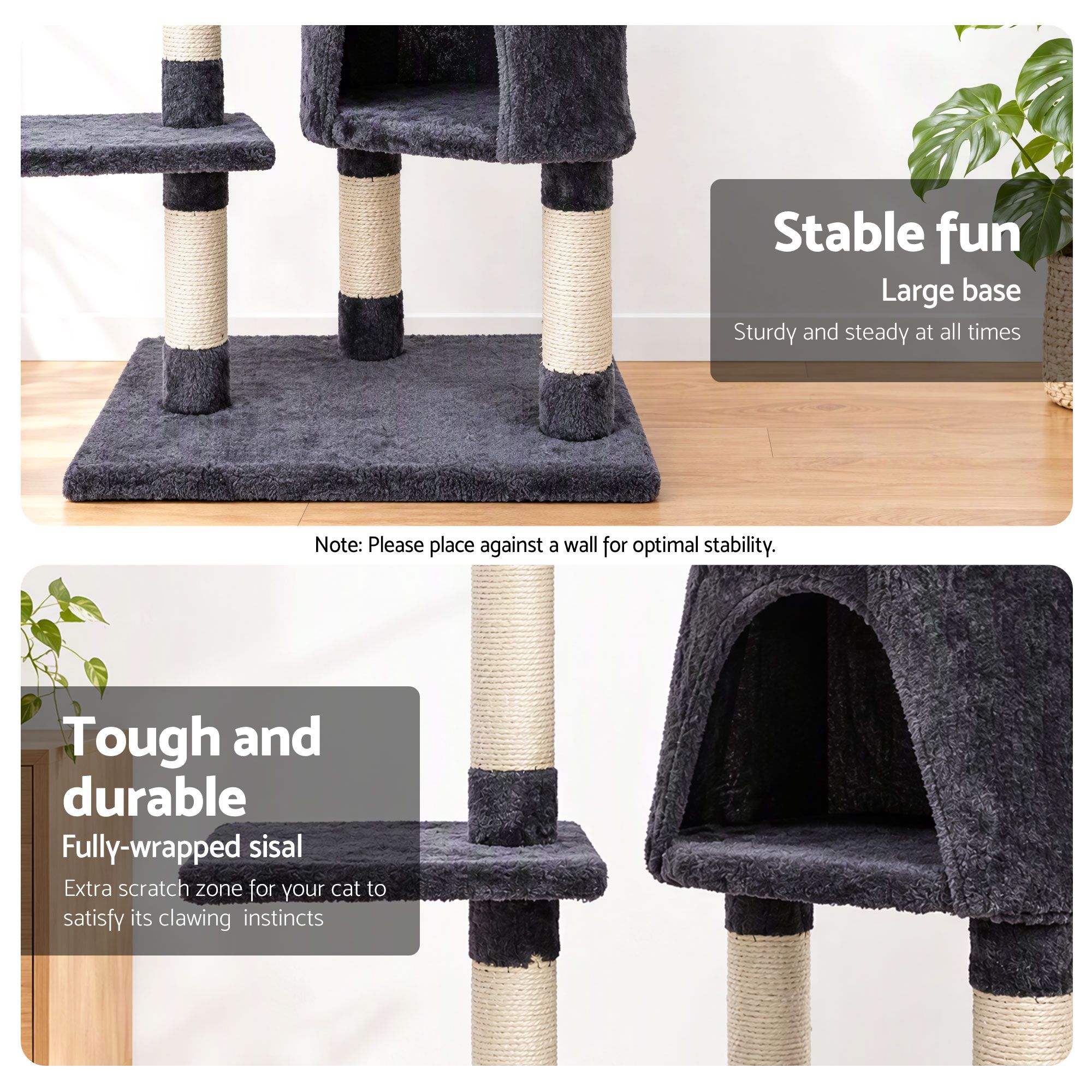 i.Pet Cat Tree 120cm Tower Scratching Post Scratcher Wood Condo House Bed Toys image 10