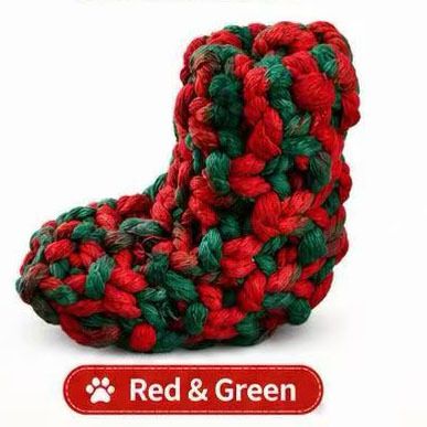 Cotton Rope Squeaky Treat-Dispensing Boot Dog Toy for Small/Medium Dogs, White image 12