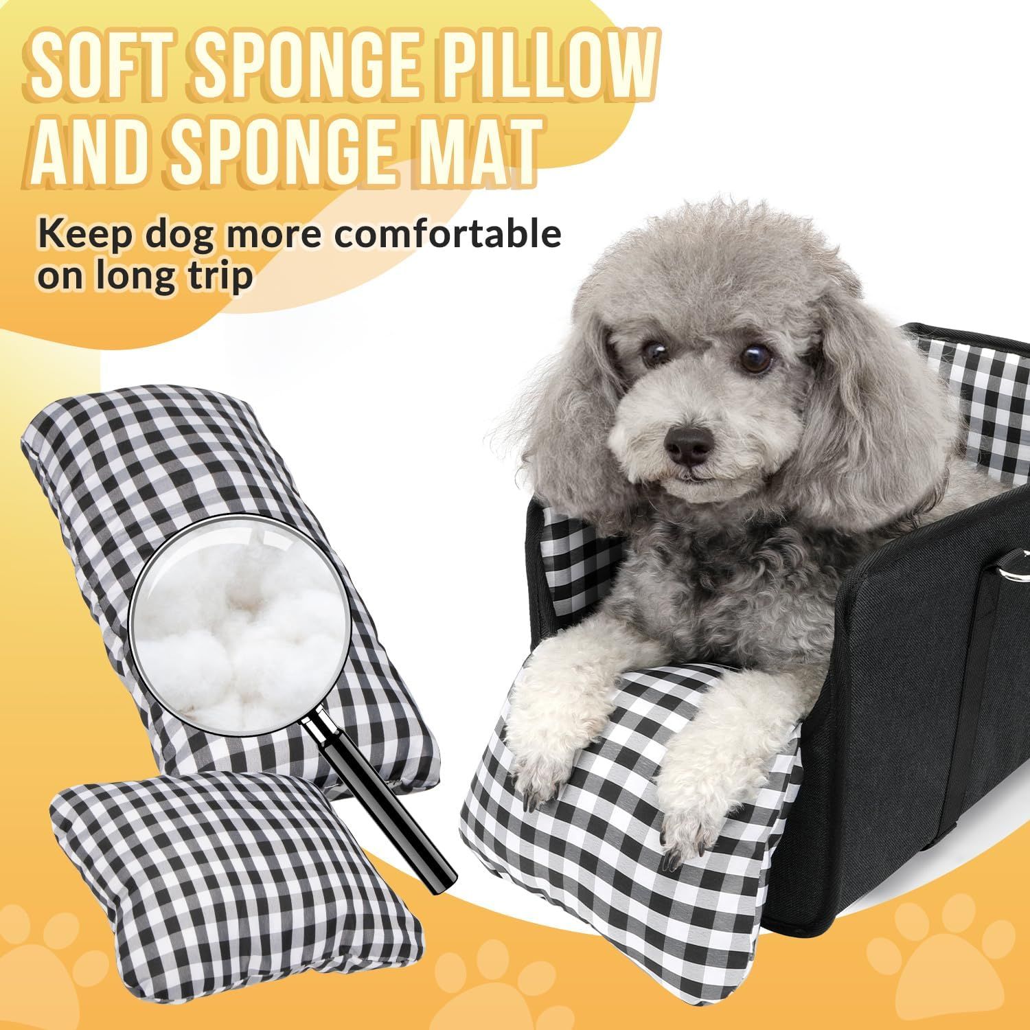1 Piece Dog Car Seat with Armrest Padded Beige, up to 5 kg image 5