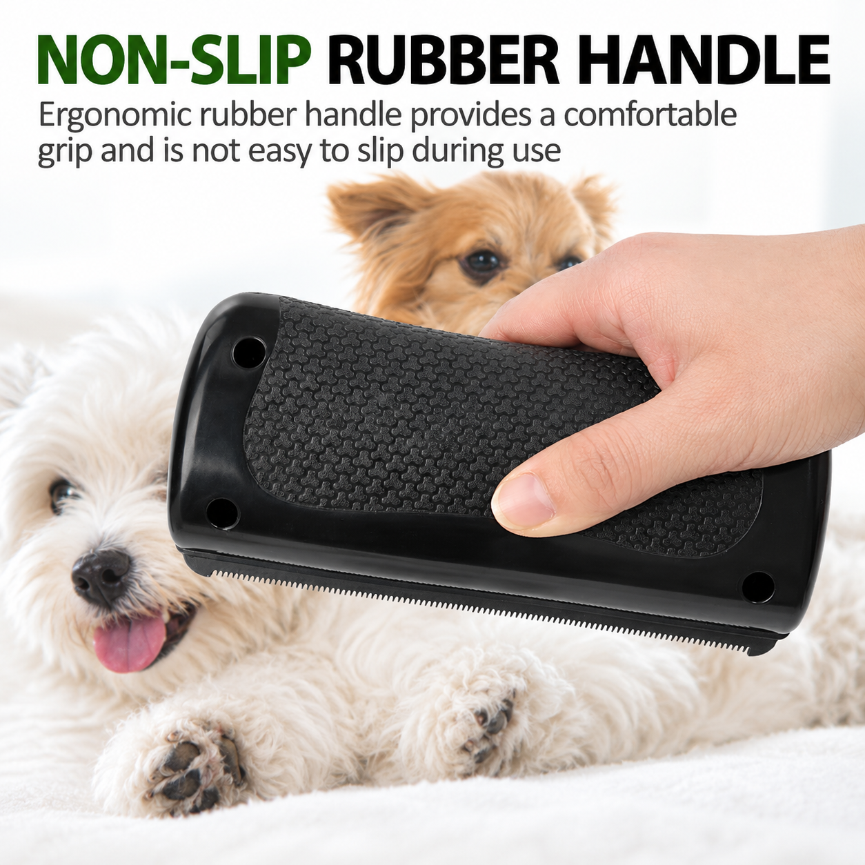 Pet Shedding Blade - Steel Serrated Grooming Comb – Non Slip Grip image 4