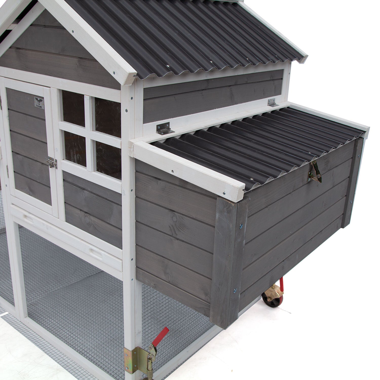 Samland WOODEN CHICKEN RANCH CHICKEN COOP WITH RUN ON WHEEL PVC ROOF image 2