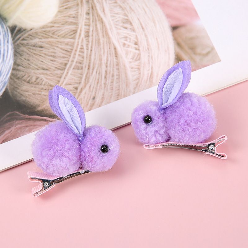 Cute cartoon rabbit hair clip three-dimensional soft plush rabbit hair clip suitable… image 4