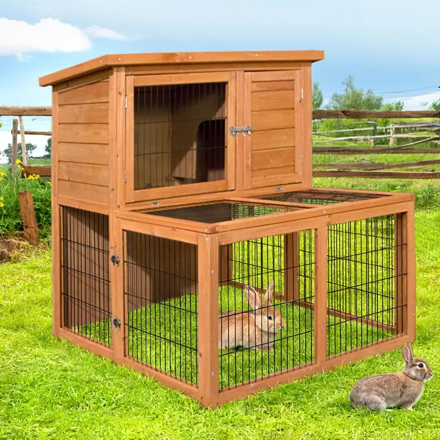 i.Pet Chicken Coop Rabbit Hutch 96cm x 96cm x 100cm Large Chicken Coop Run Wooden Cage…