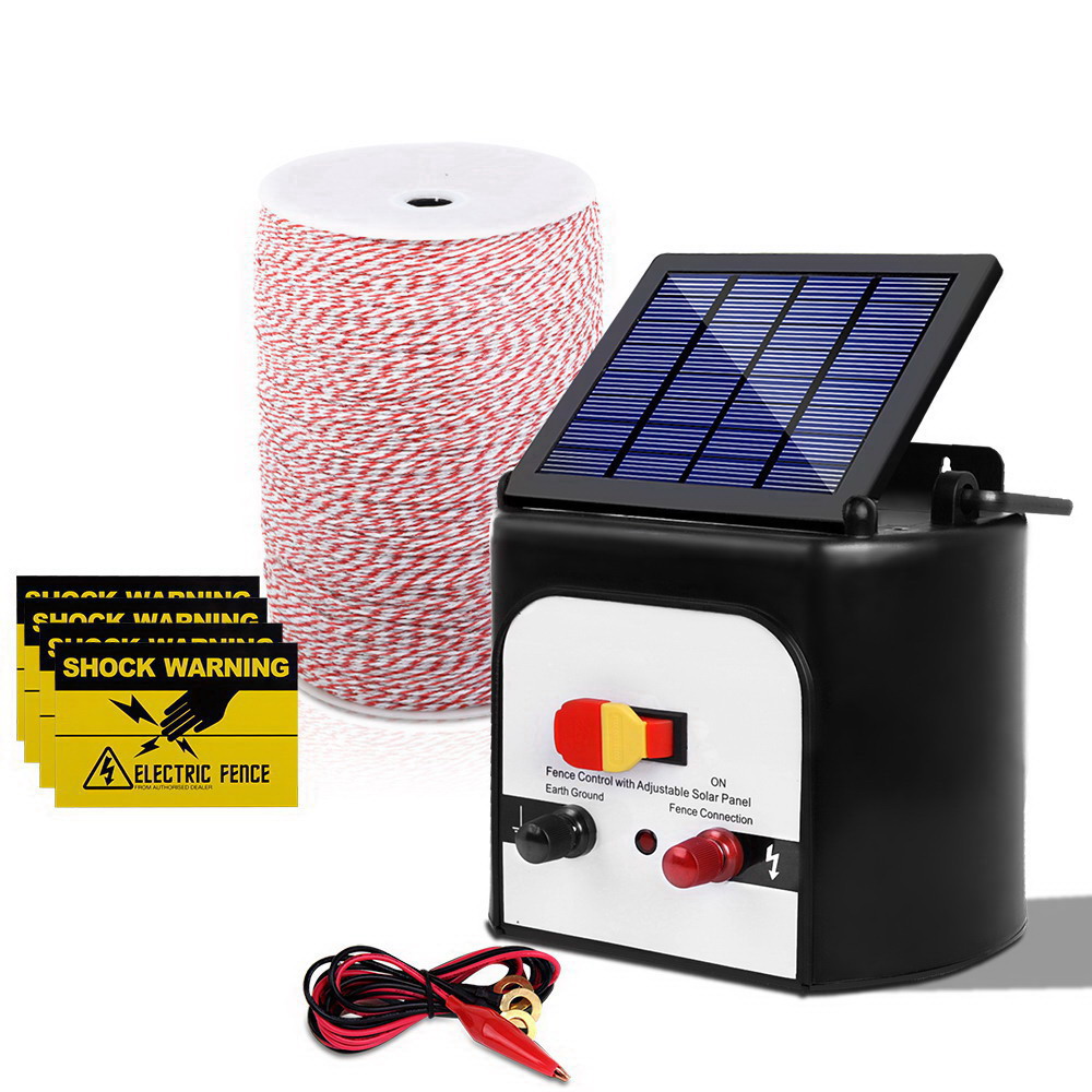 Giantz Fence Energiser 8KM Solar Powered Electric 2KM Poly Wire image 7