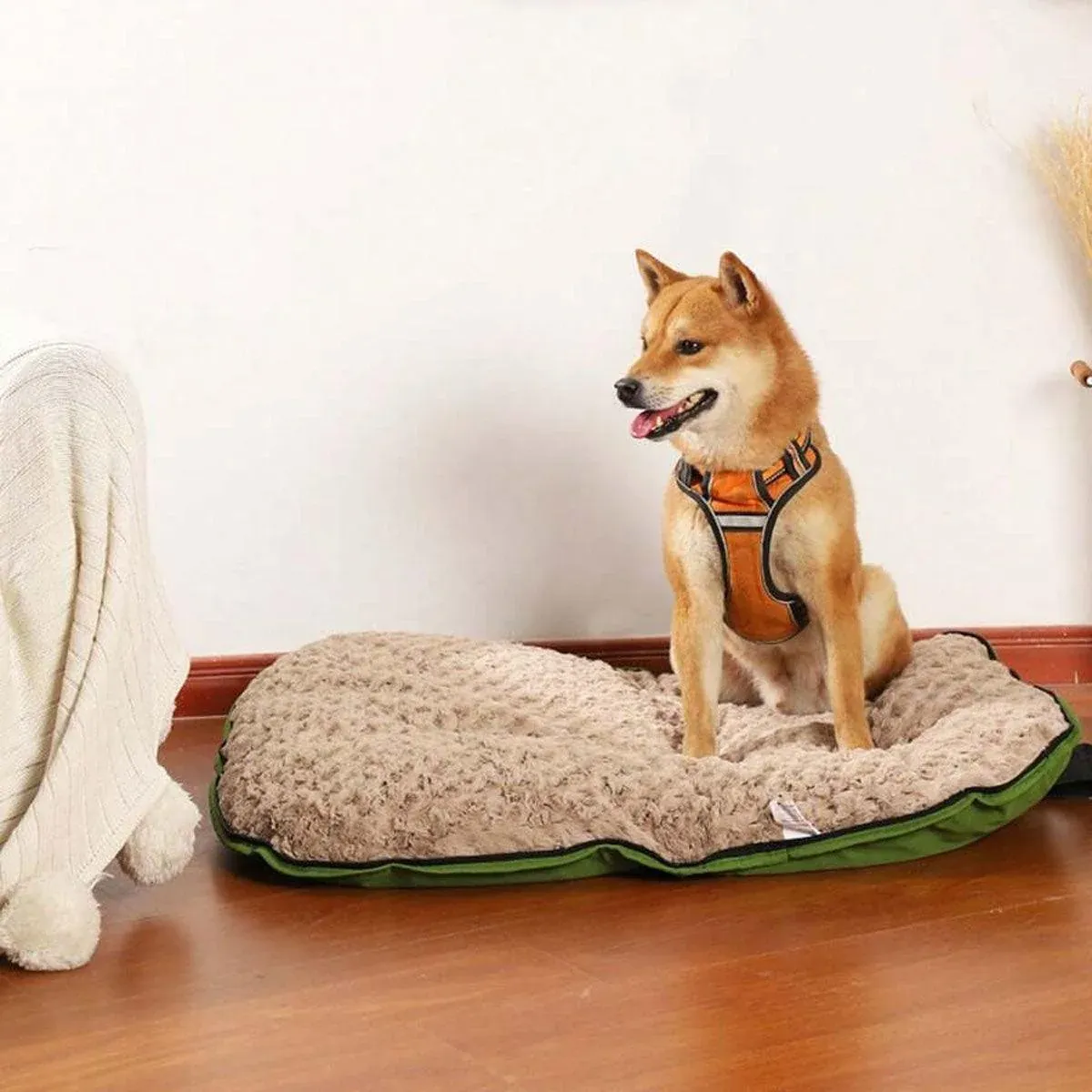 Portable Folding Pet Kennel Zippered Outdoor Dog Bed Travel Mat Waterproof - Yellow image 5