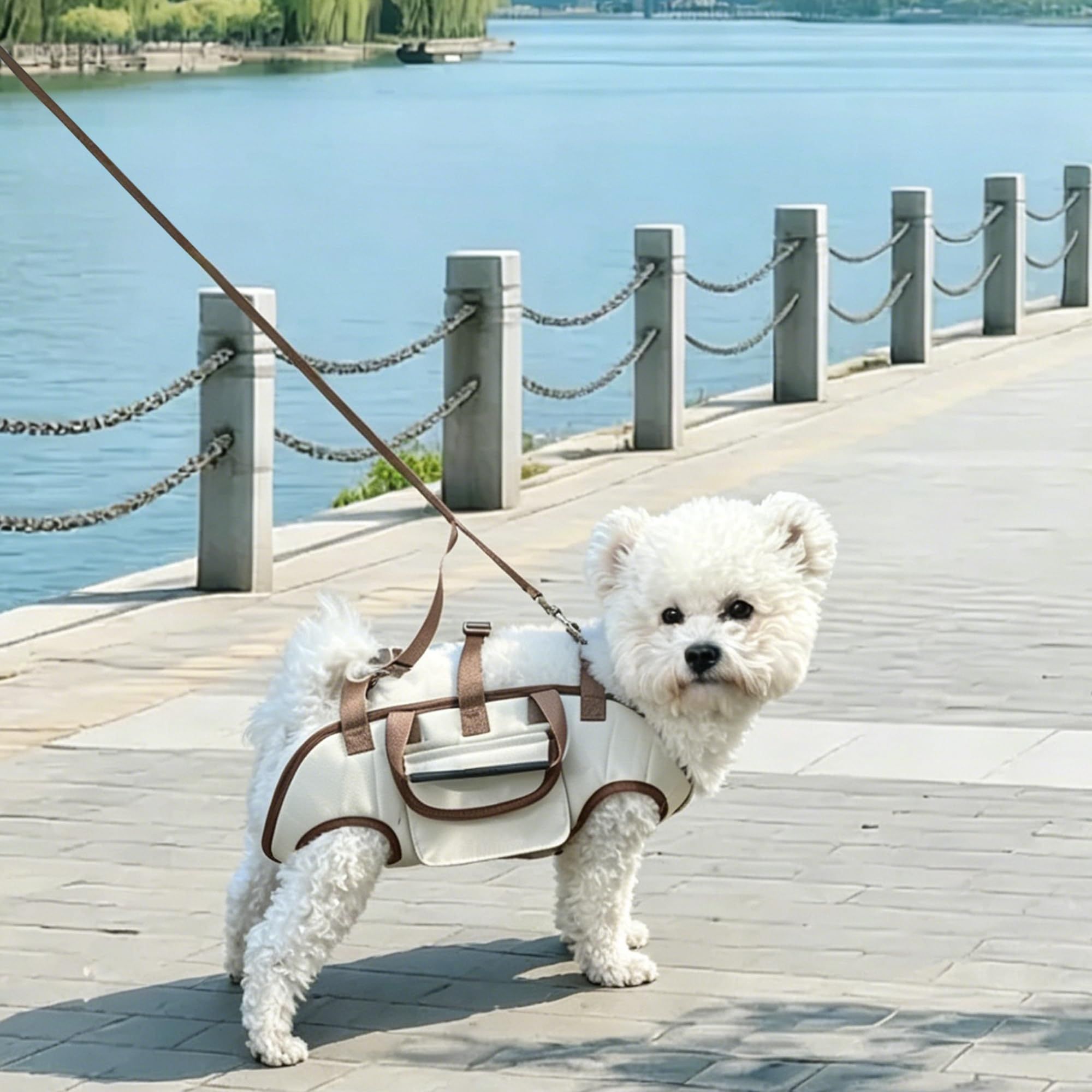 Hands Free Dog Backpack Carrier for Small Dogs, Black, XL image 5