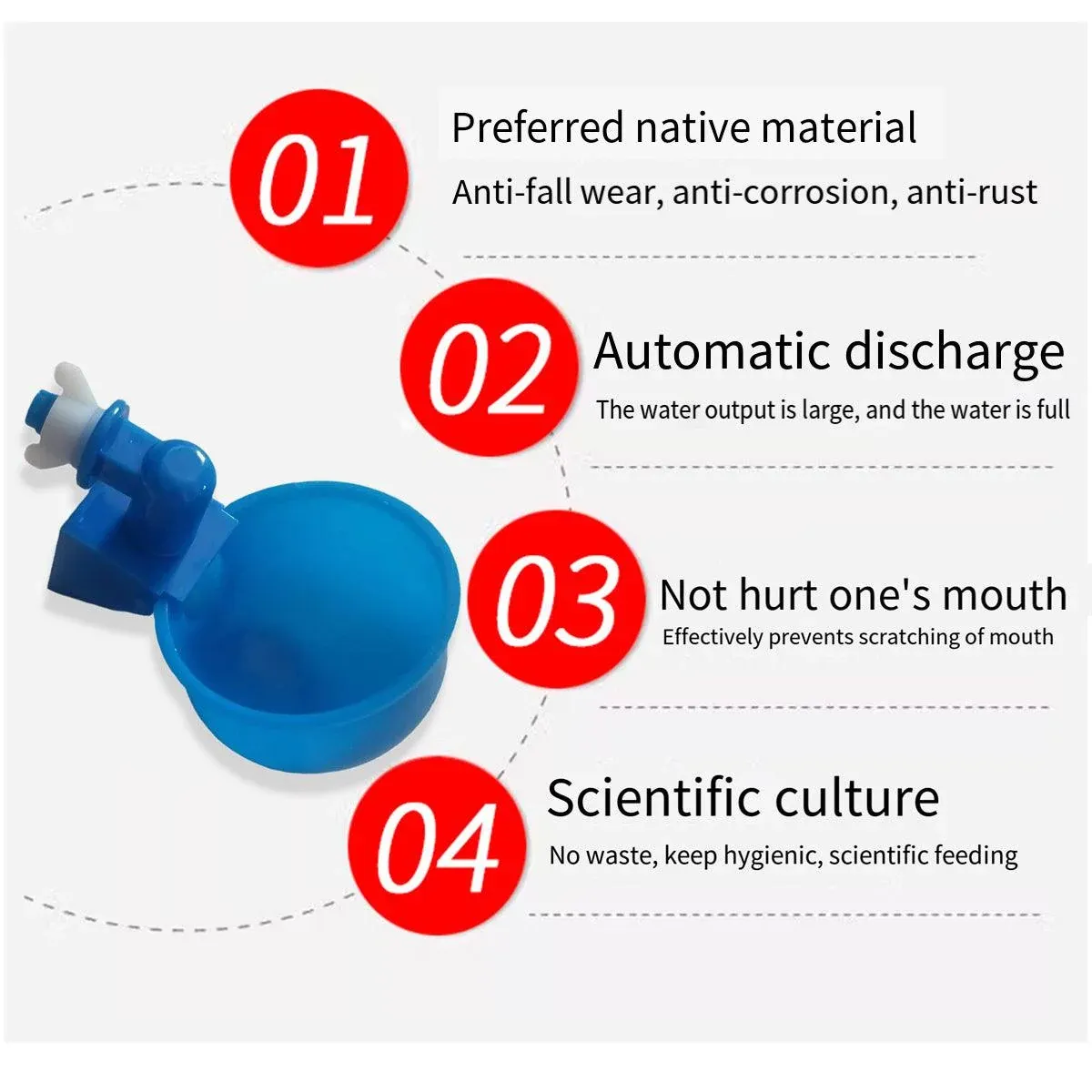 6pcs Chicken Drinking Bowl Poultry Waterer Feeder Automatic Drinking Cups Coop image 5