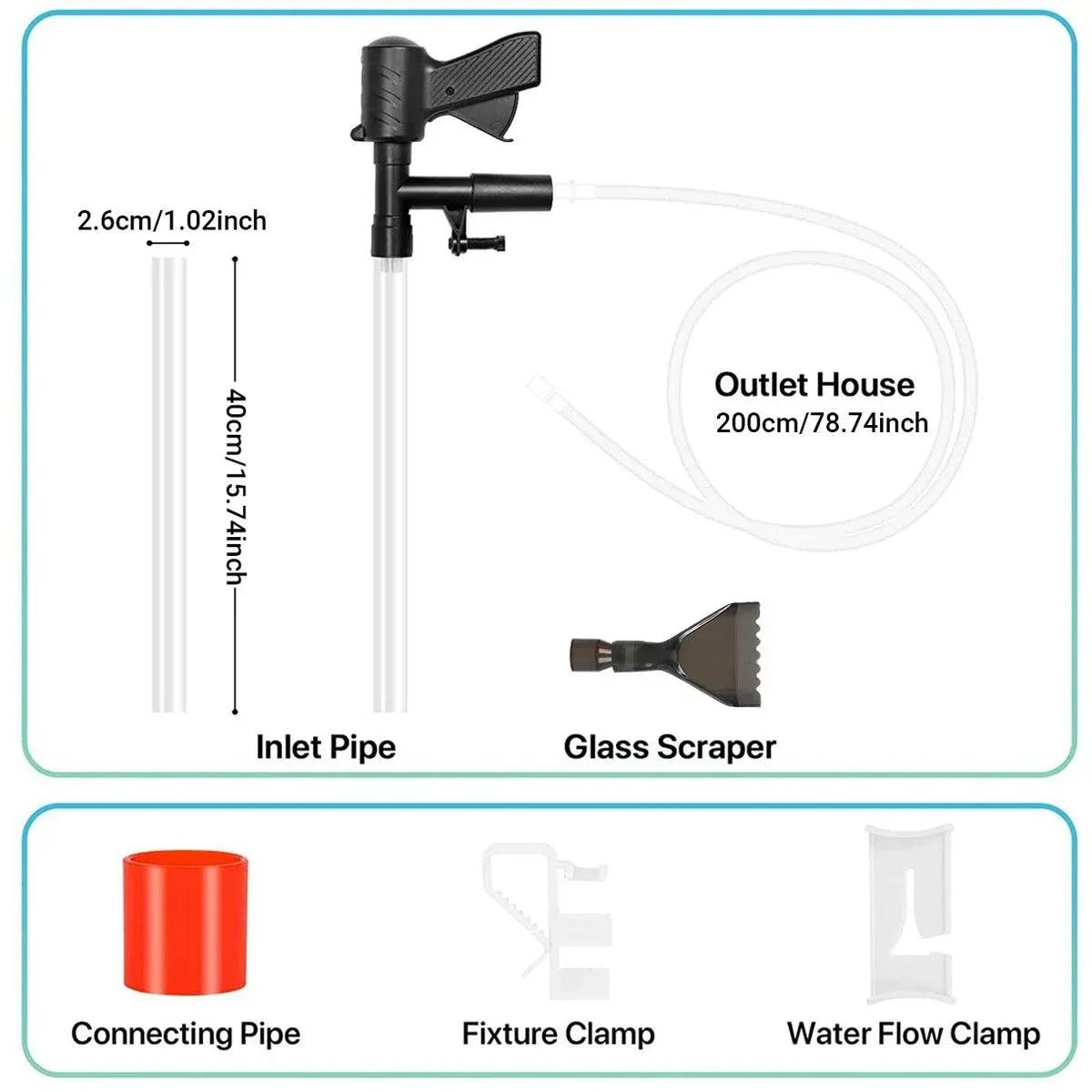 6In1 Fish Tank Cleaner Water Changer Pump Pipe Semi-automatic Cleaning Aquarium image 14