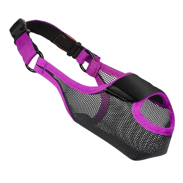 Pet Dog Breathable Lightweight Muzzle Face Mask Prevent Dogs Biting People Use - S