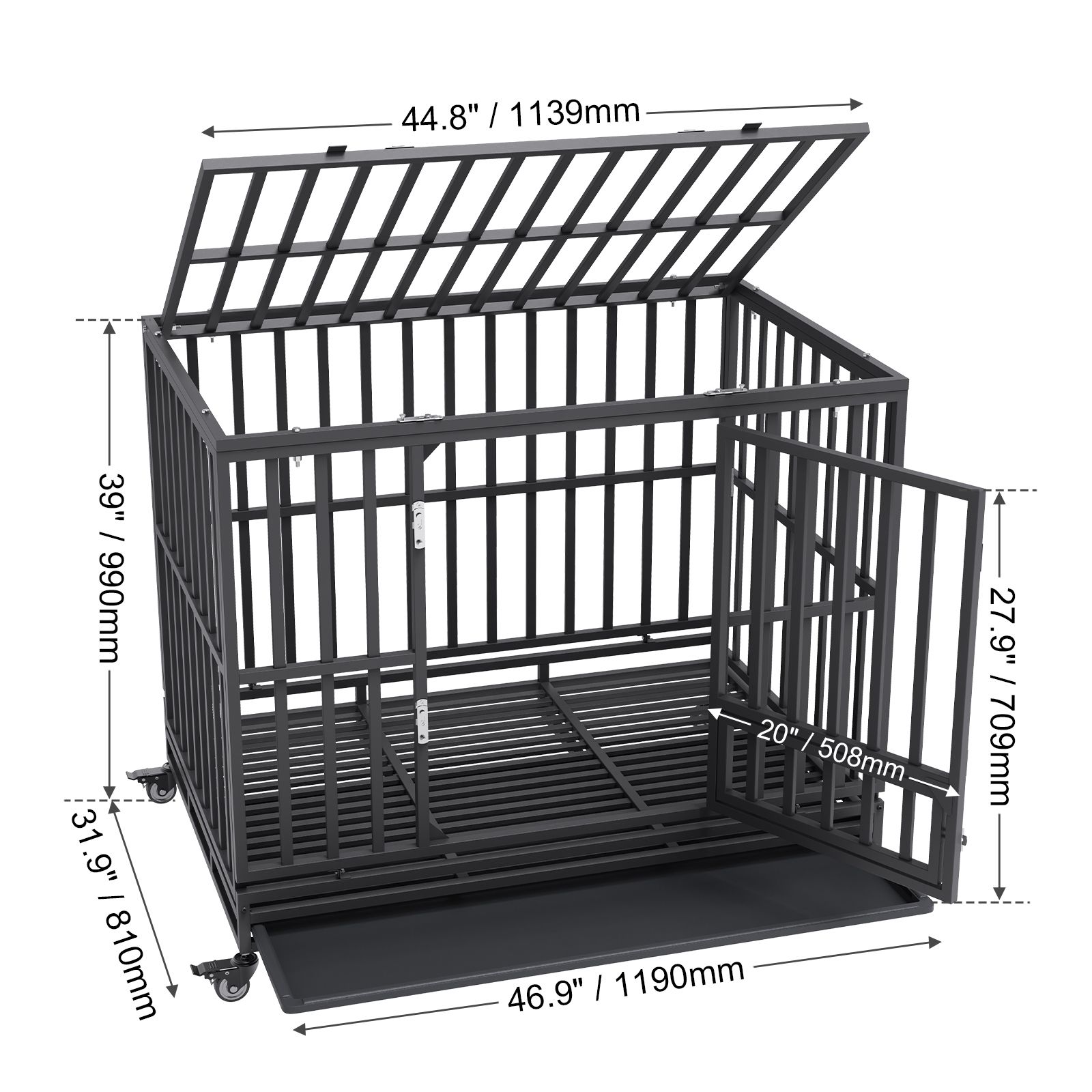 47 Inch Heavy Duty Dog Crate image 8
