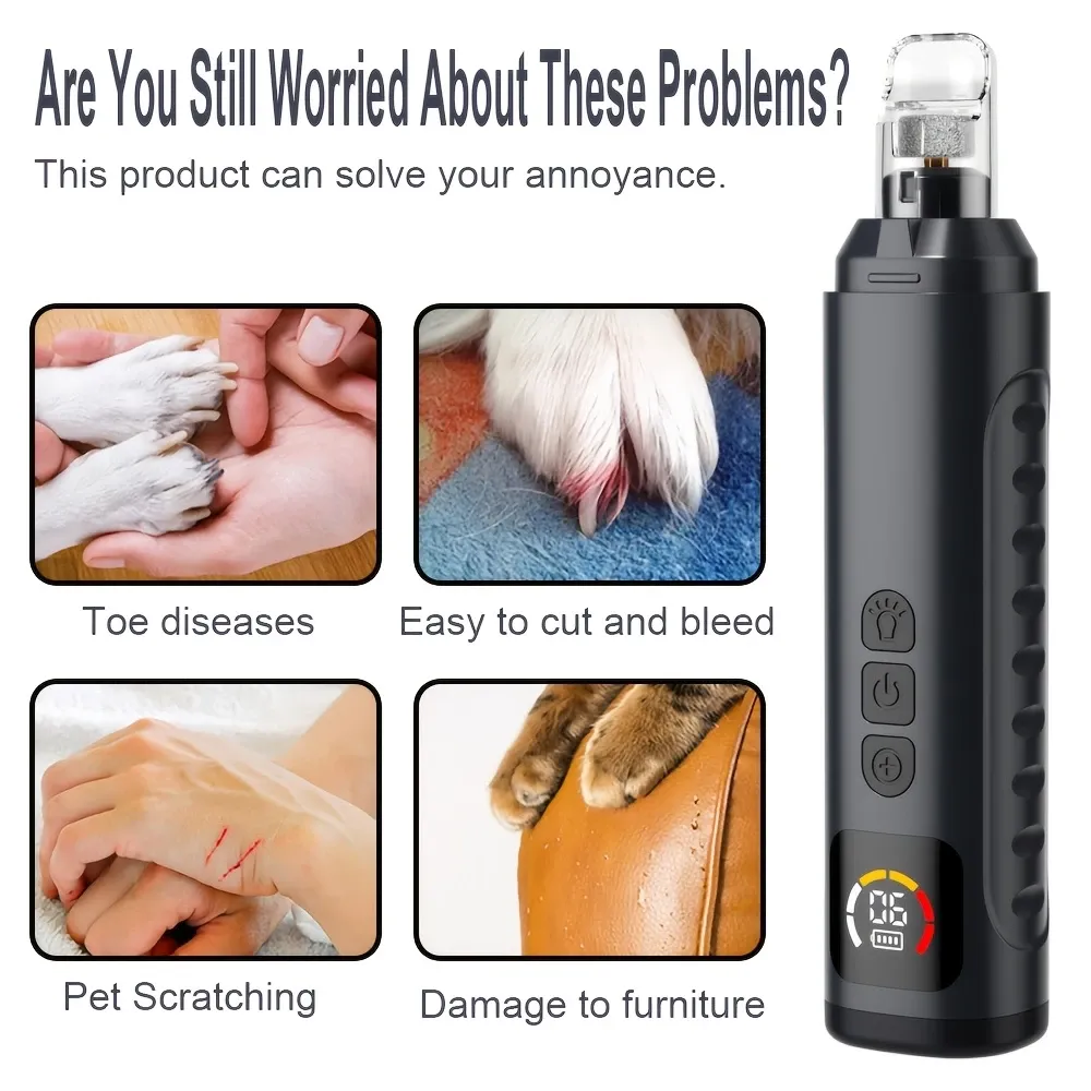 Electric Pet Nail Grinder w/ LED, Black image 11