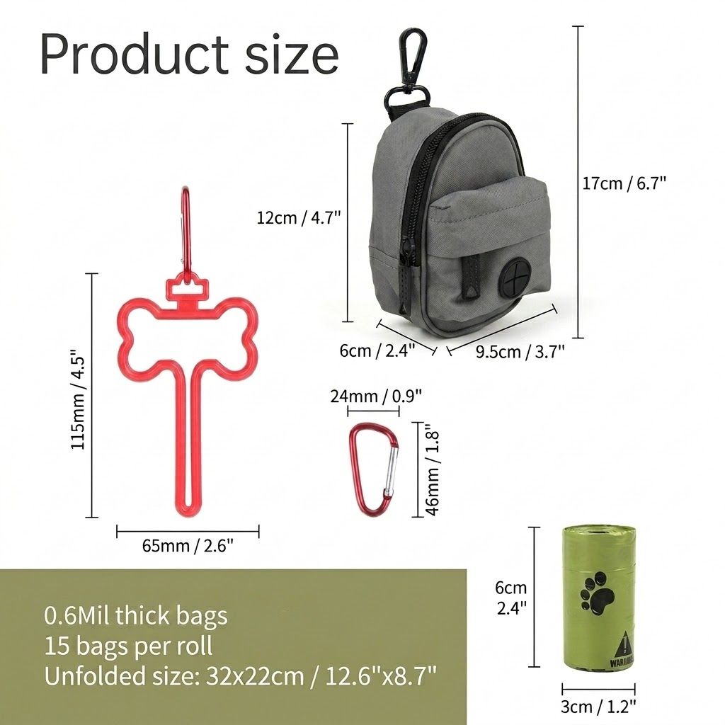 Carry Your Pup’s Mess in Style with a Durable Oxford Fabric Poop Bag Dispenser…, Black image 2