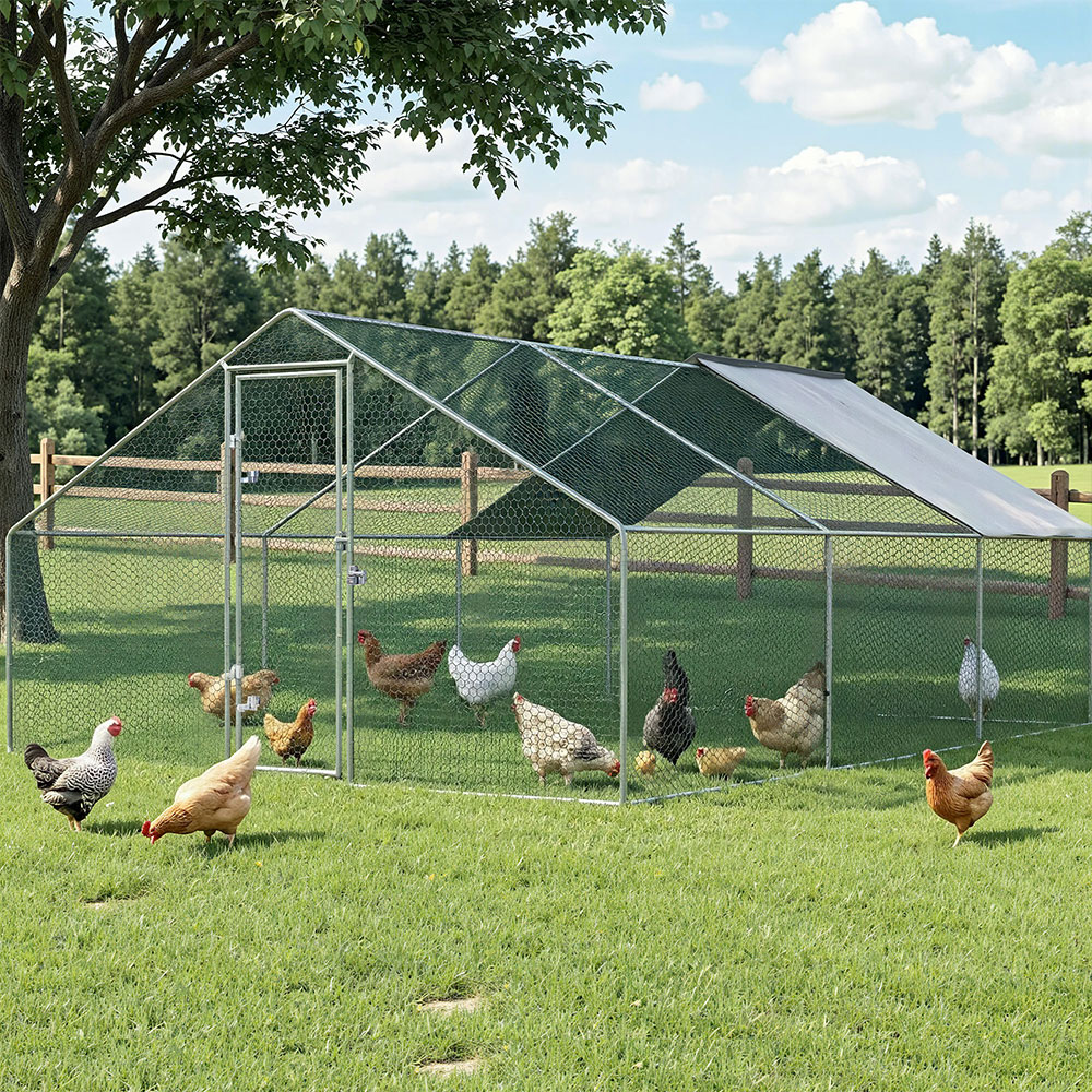 i.Pet Chicken Coop Cage 3x6x2m Galvanised Steel image 6