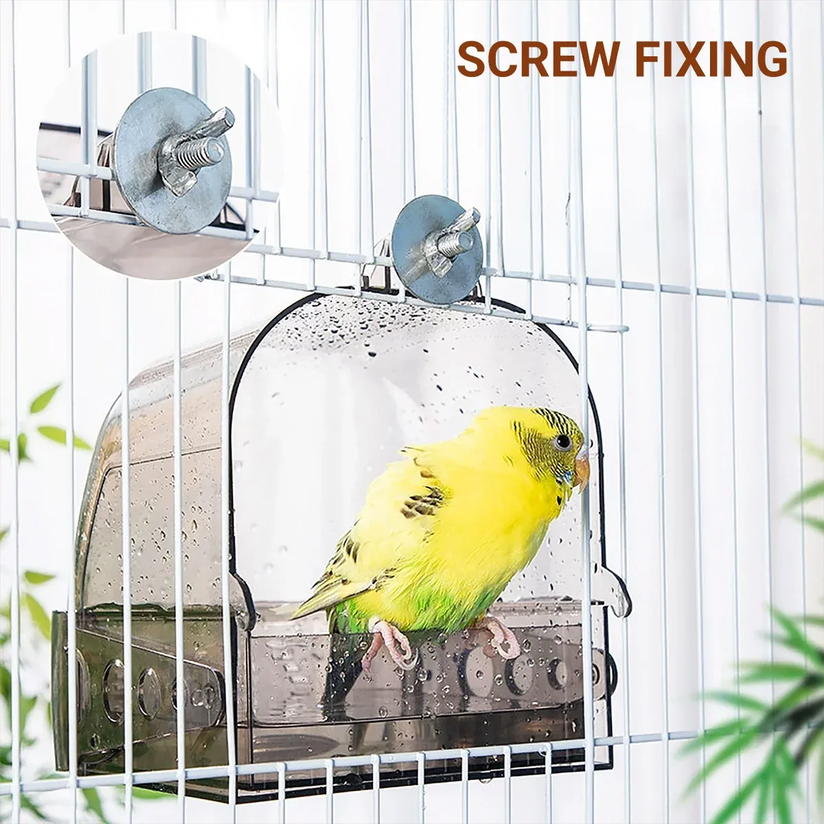 Parrot Bath Box Grey Bird Cage Accessory Bathroom Bird Bathtub for Small Birds image 14