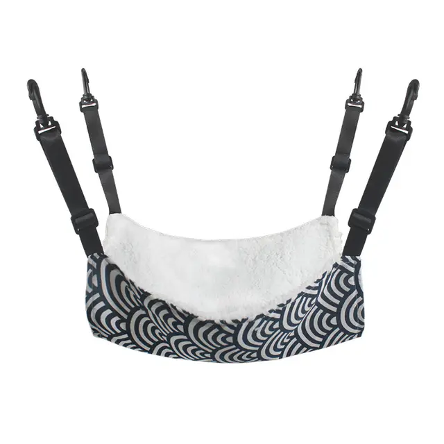 Cat Cage Hammock - Adjustable Double-Sided Pet Swing Bed with Hooks(White and blue…