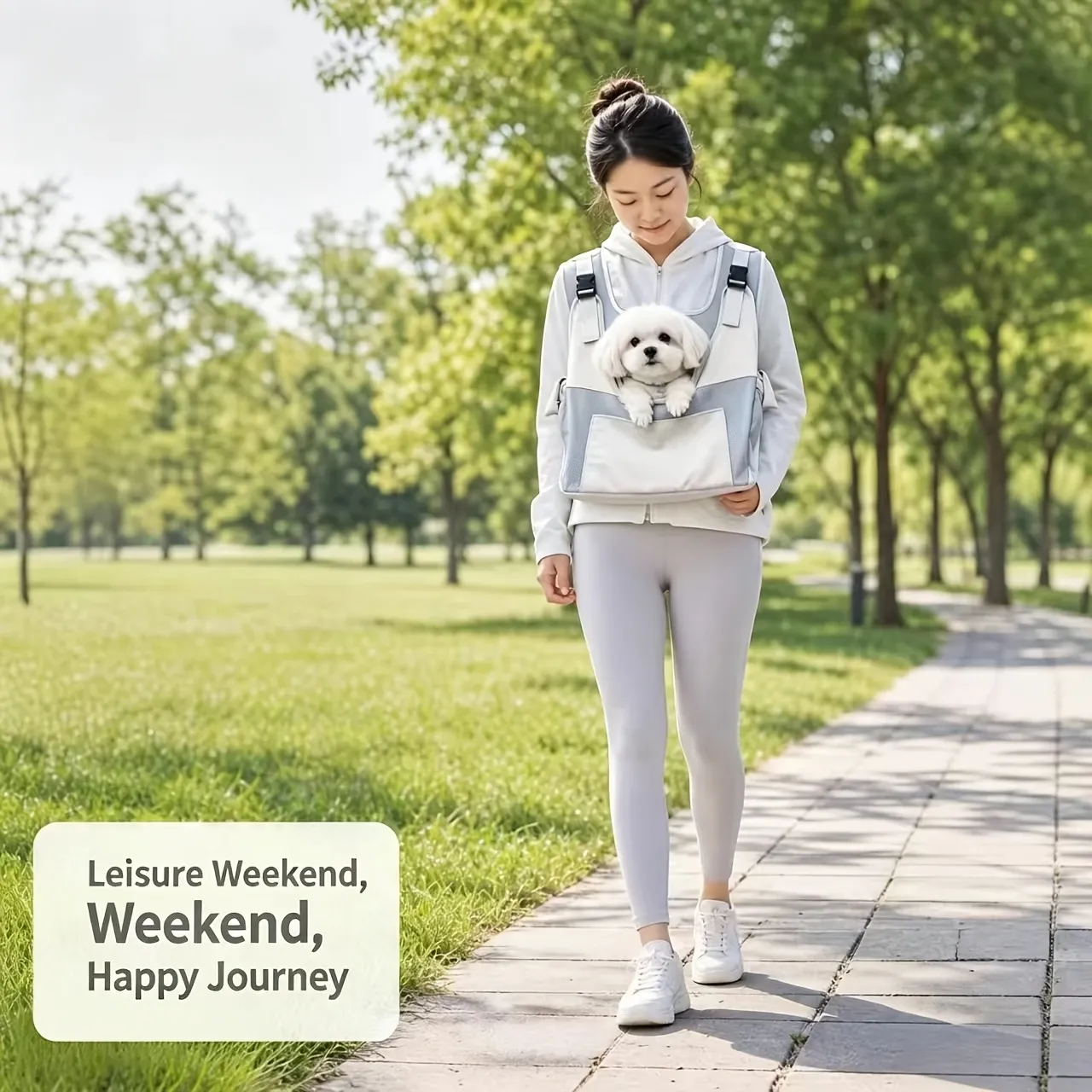 Lightweight breathable nylon pet backpack with front mesh head-out design image 7