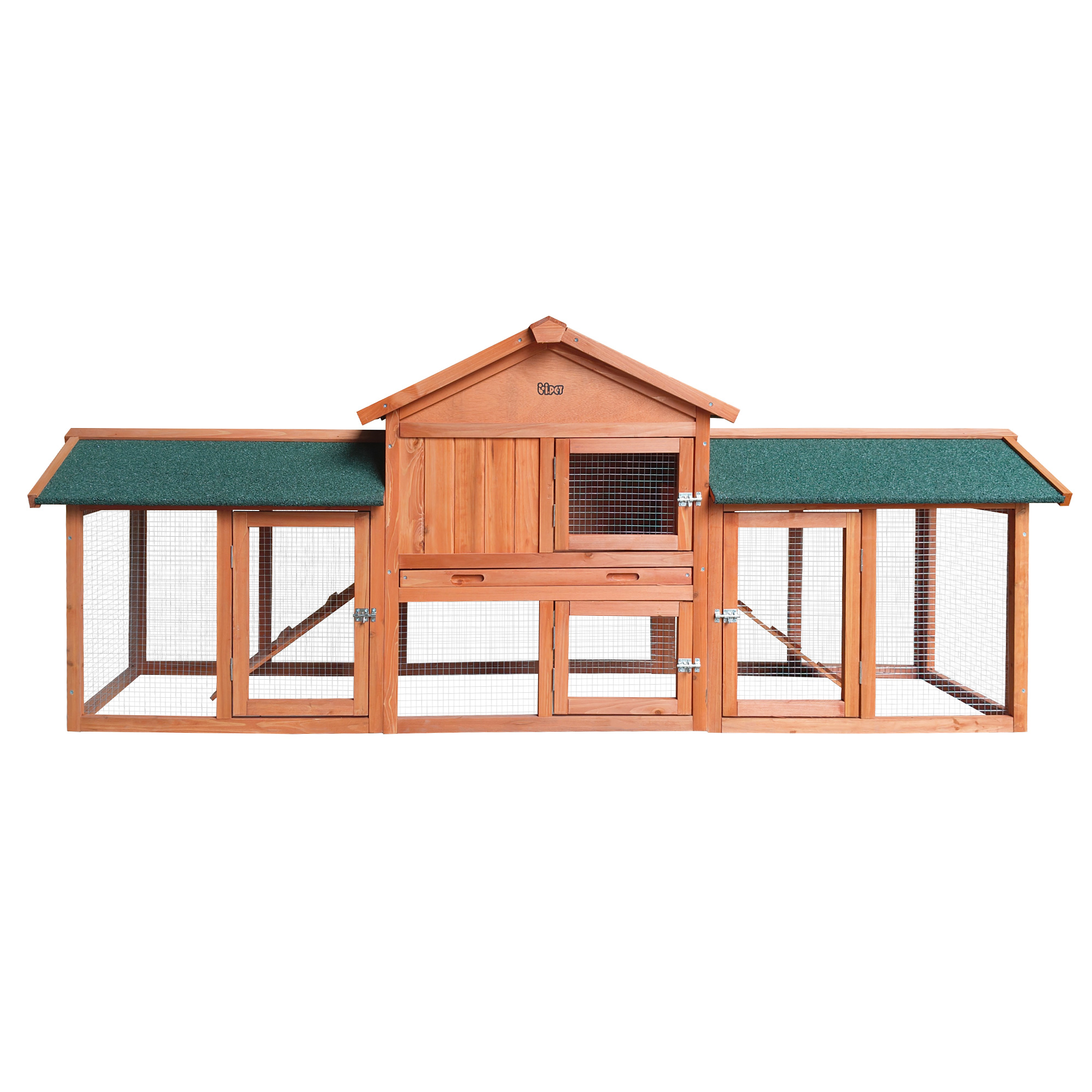 i.Pet Chicken Coop Rabbit Hutch 220cm x 44cm x 84cm Large Chicken Coop Run Wooden… image 4