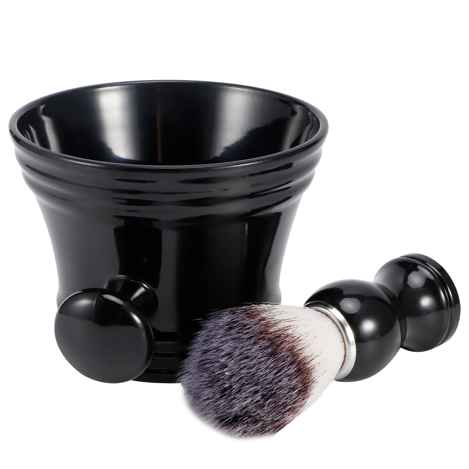Shaving Soap Bowl Beard Care Soft Barber Cleaning Brush Nylon Mostache Shaving Tool Set image 3