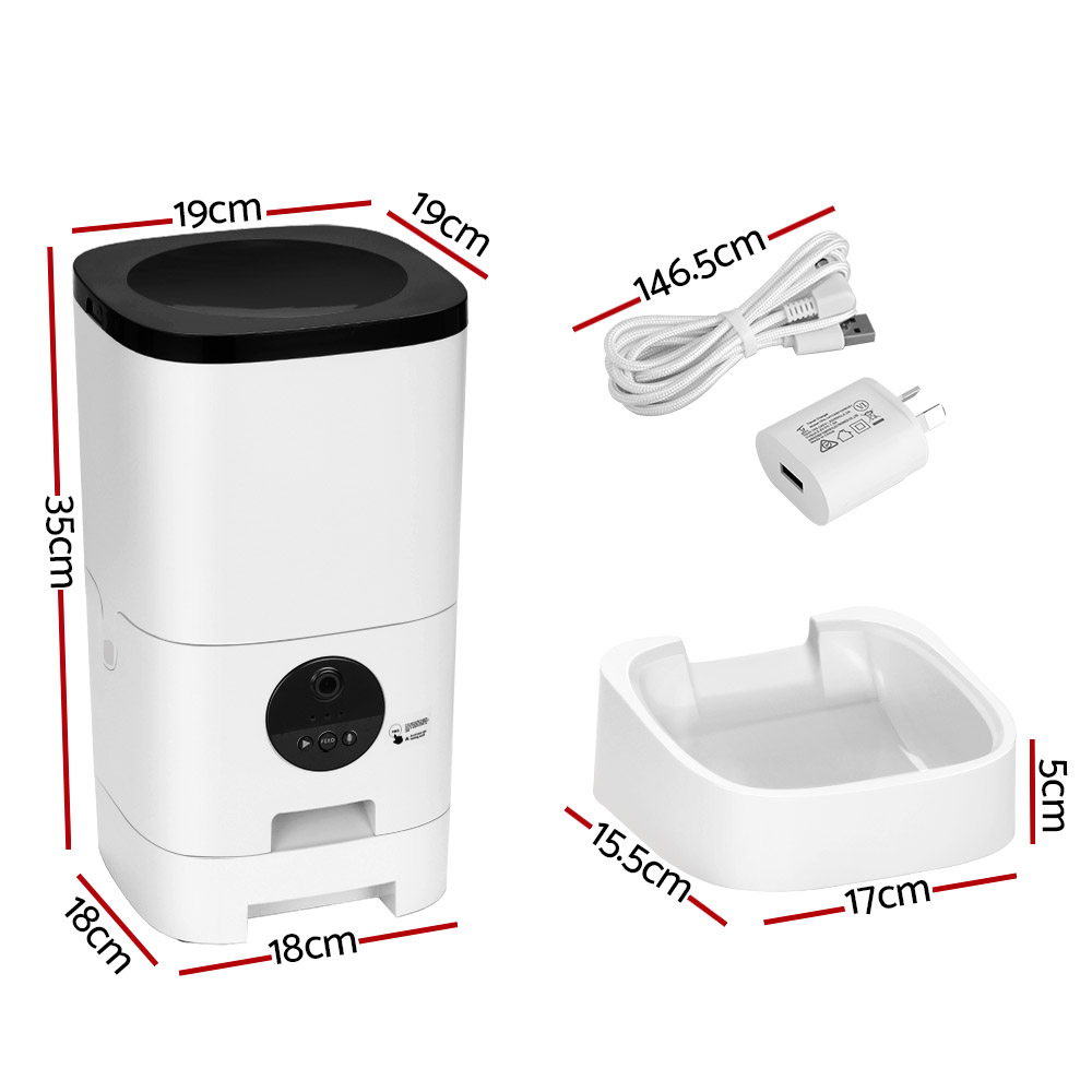 i.Pet Automatic Pet Feeder 6L Wifi Camera Dog Cat Smart Food Dispenser Timer image 2