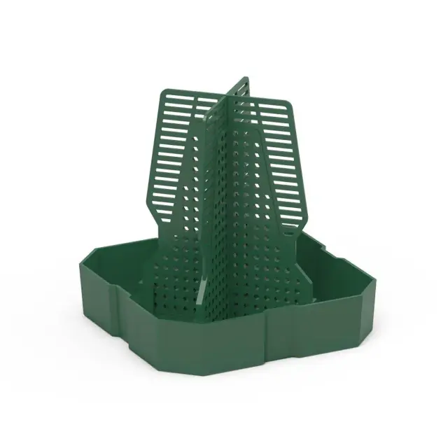 Reptile Anti Escape Feeding Basin Self Catch Feeder for Lizard Snake Pet Care - Green-S