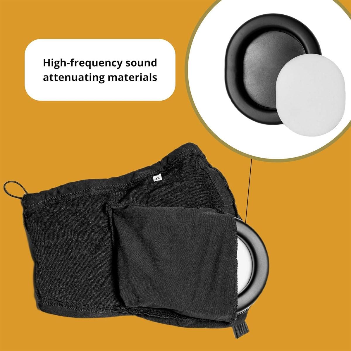 Black Adjustable Dog Ear Muffs Noise Reducing Pet Headwrap Protective Ear Cover - L image 11
