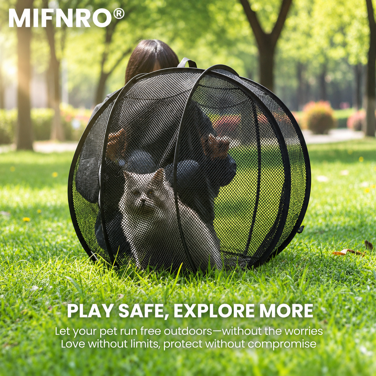 Portable Foldable Pet Playpen Pop Up Mesh Tent for Small Cats Dogs Rabbits…, Black image 5