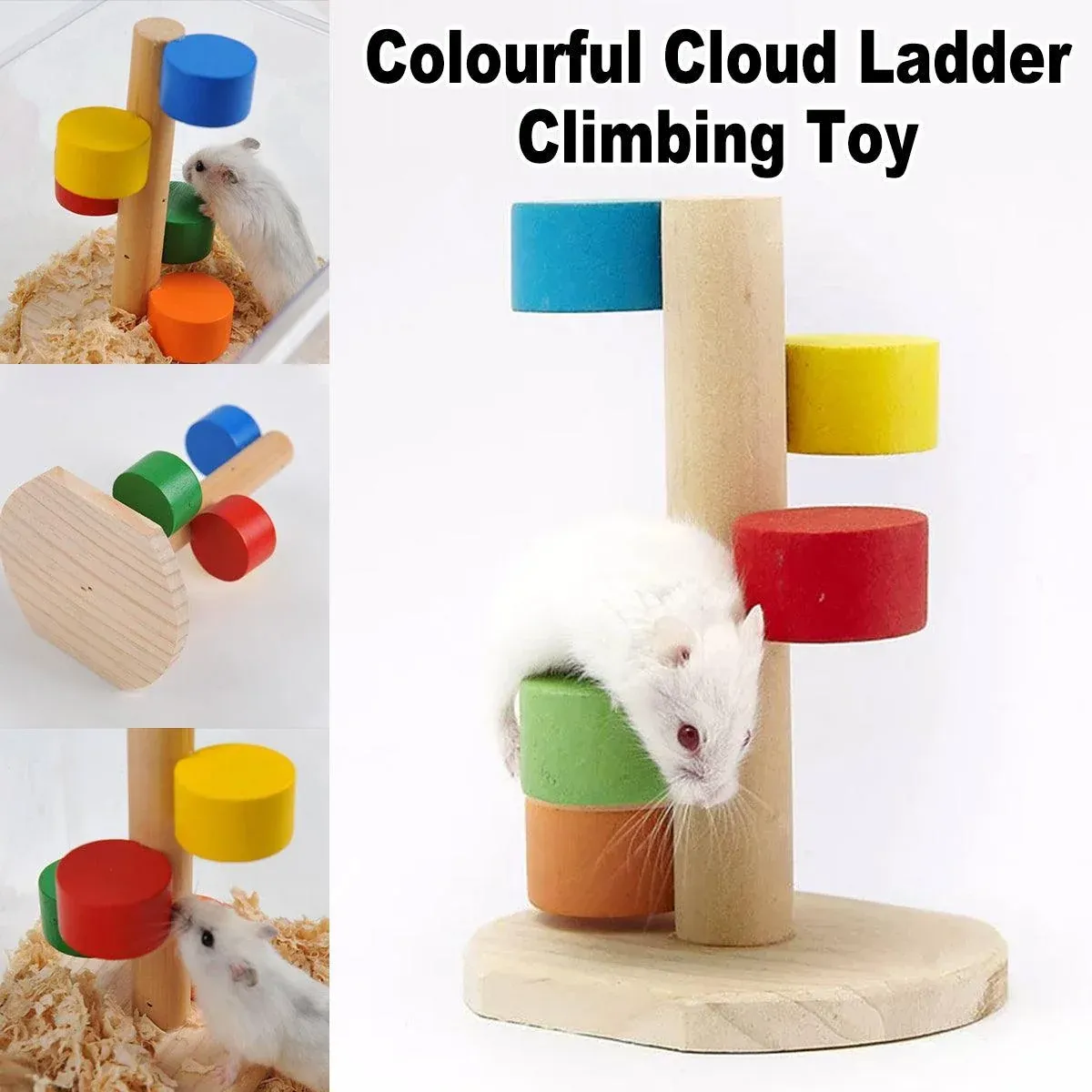 Hamster Toys Colorful Cloud Ladder Climbing Exercise Play Stairs for Cage image 13