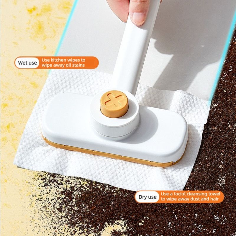 Mini Cleaning Mop for Facial Towels, Hands-Free Rotatable Clamp Cleaning Brush—Orange image 5