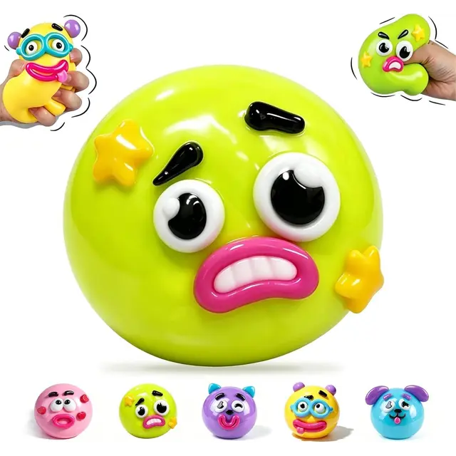Dog Face Squishy Stress Ball Slow Rising Sensory Toy for Anxiety Relief Green