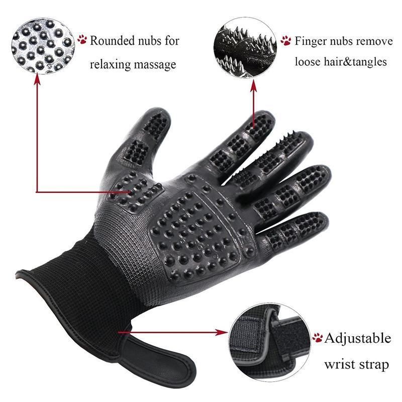 Black Pet Grooming Gloves - 1 Pair (2 Pieces) image 4