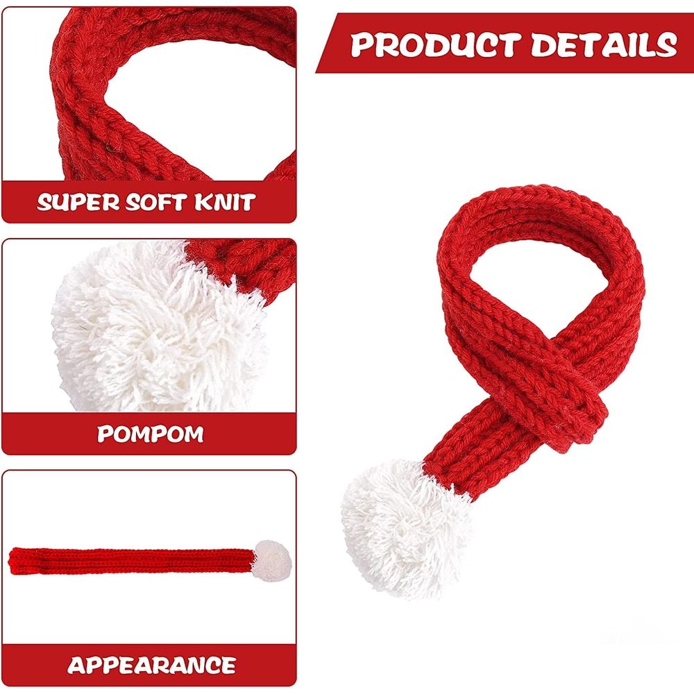 Christmas Dog Cat Santa Scarf, Red, Small image 5