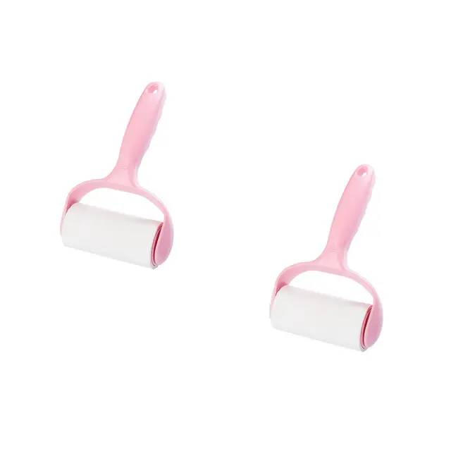 Pink Lint Roller for Quick Pet Hair and Lint Pickup on Furniture and Clothes 2Pcs